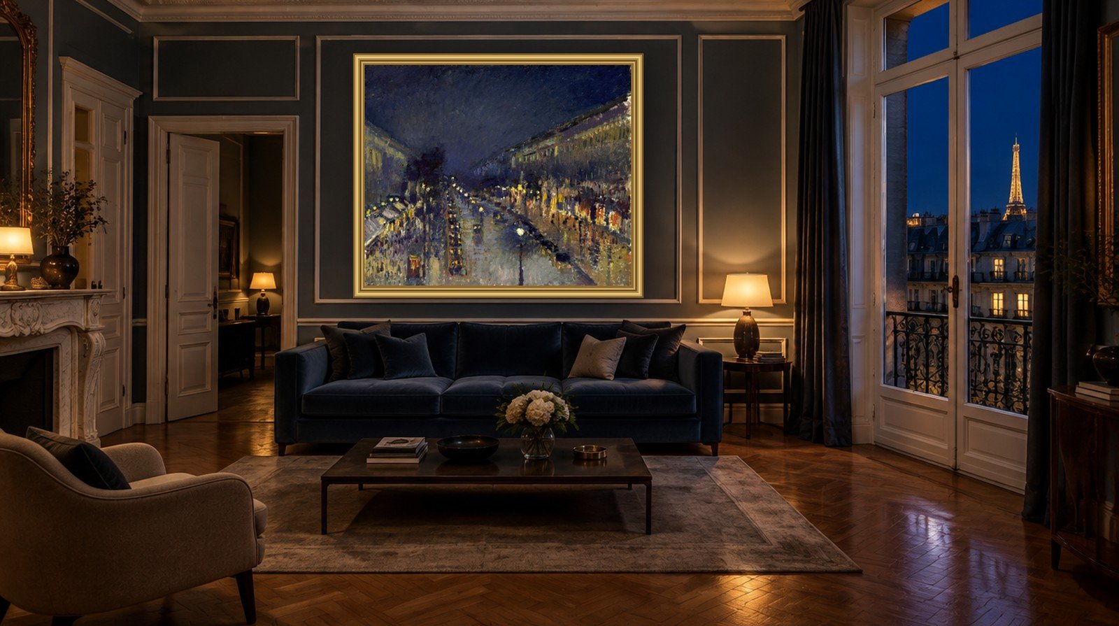 Le Boulevard Montmartre, la nuit